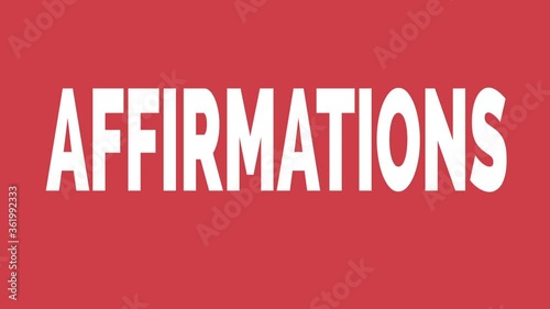 Affirmations animated words. Kinetic typography.