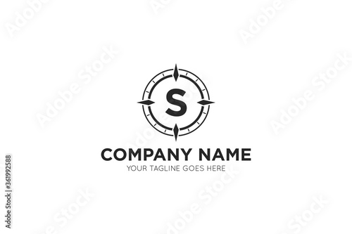 Initial letter s compass, travel logo and icon vector illustration