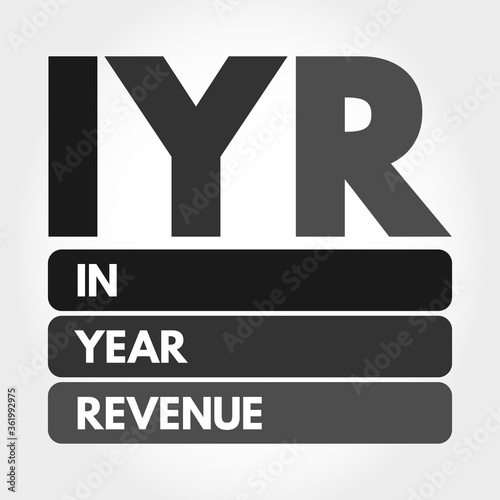 IYR - In Year Revenue acronym, business concept background