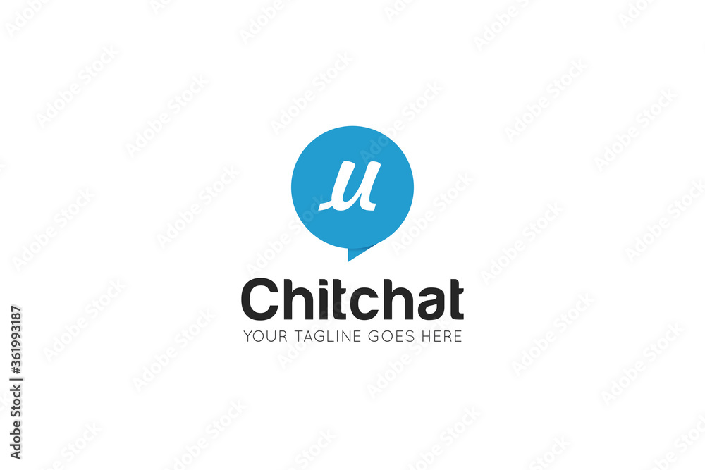 Initial letter u chat, message logo and icon vector illustration Initial letter u chat, message logo and icon vector illustration