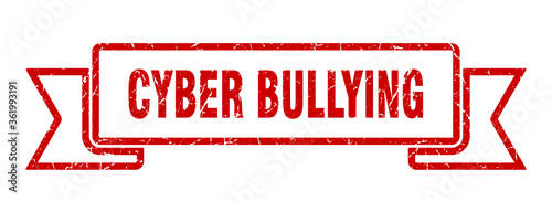 cyber bullying ribbon. cyber bullying grunge band sign. cyber bullying banner