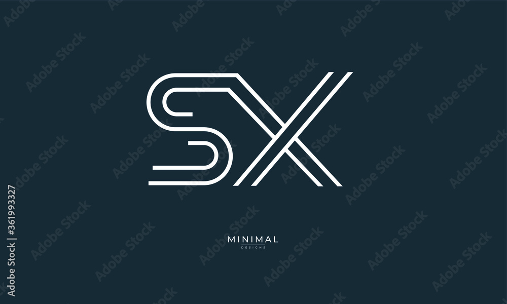 Alphabet letter icon logo SX