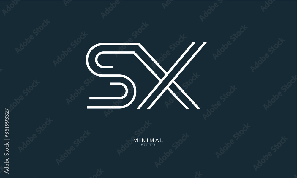 Alphabet letter icon logo SX Alphabet letter icon logo SX