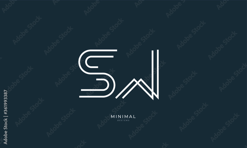 Alphabet letter icon logo SW Alphabet letter icon logo SW