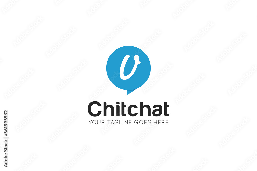 Initial letter v chat, message logo and icon vector illustration