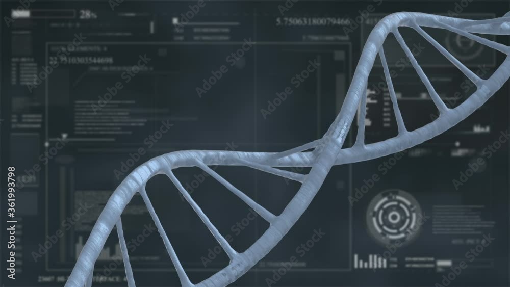 HUD infographic elements with virus and DNA structure. Futuristic user ...