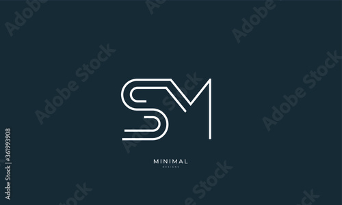 Alphabet letter icon logo SM