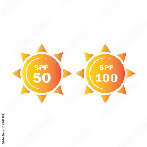 Spf stamp 50 and 100, UV protection.