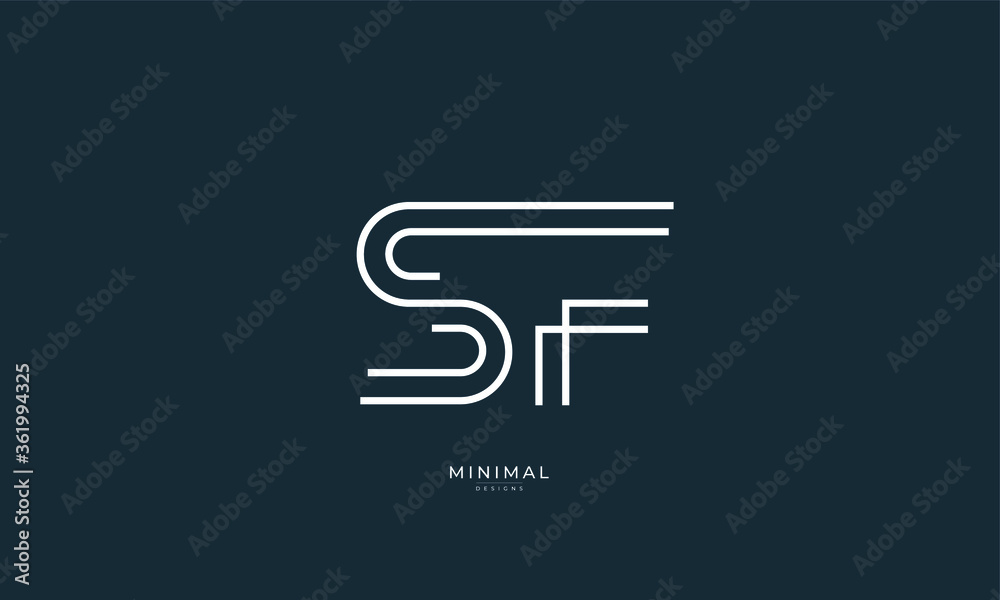 Alphabet letter icon logo SF Alphabet letter icon logo SF