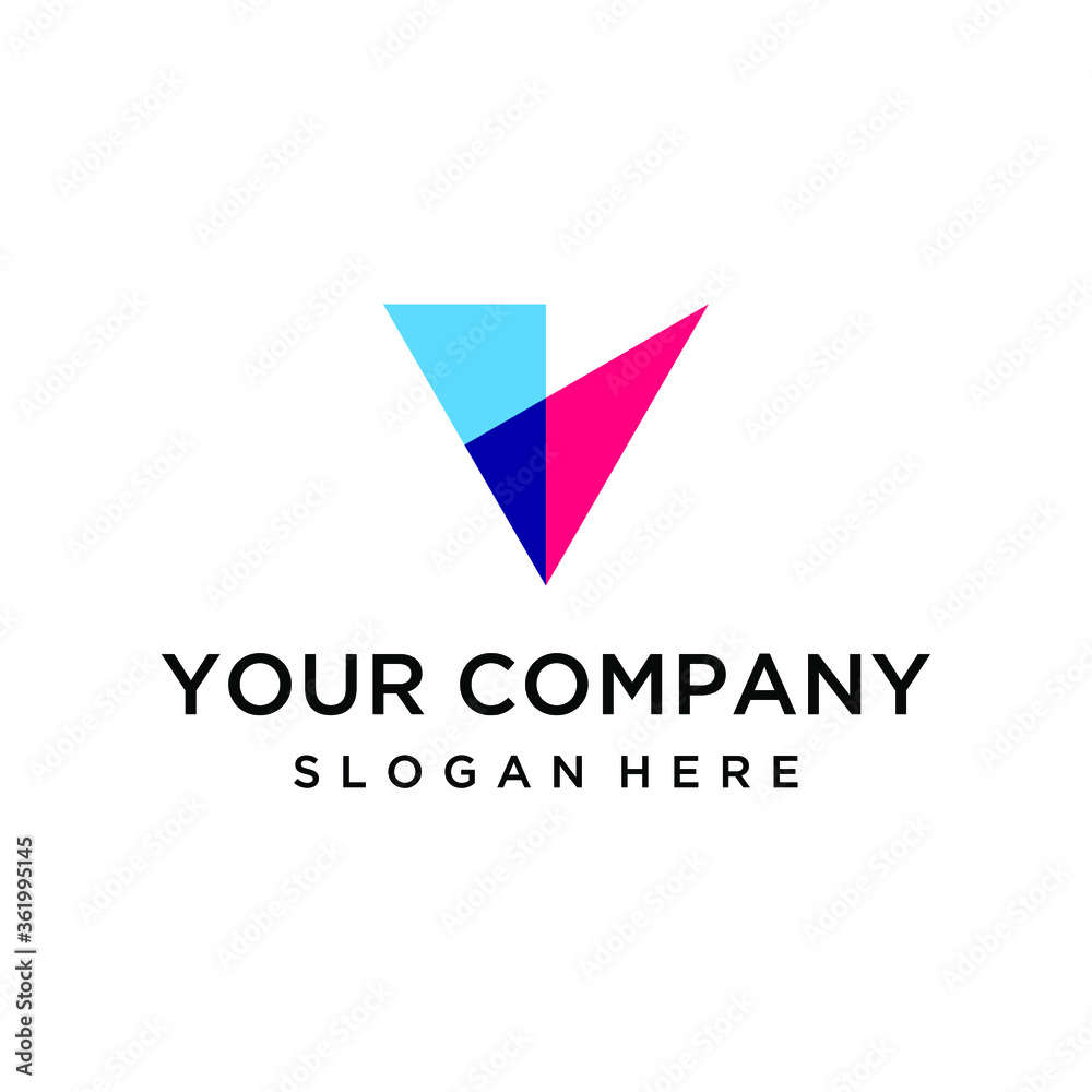 Modern abstract letter V logo design Modern abstract letter V logo design