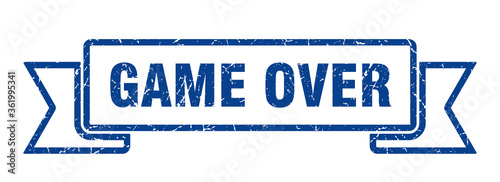 game over ribbon. game over grunge band sign. game over banner