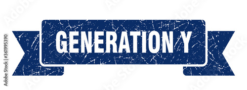 generation y ribbon. generation y grunge band sign. generation y banner