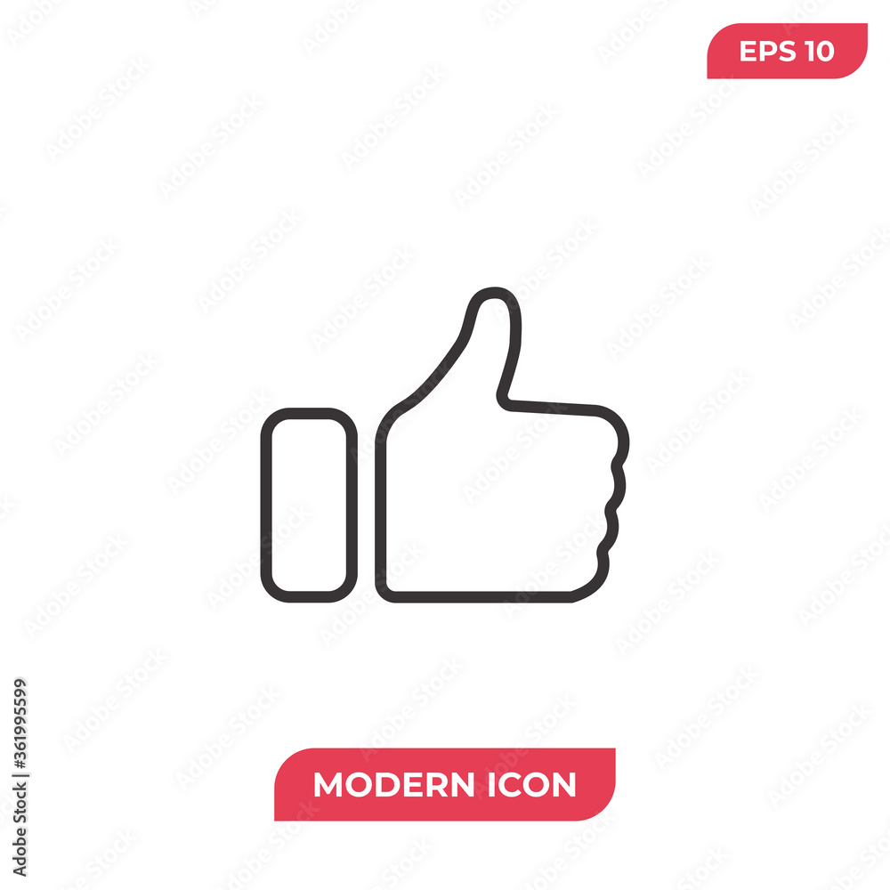 Thumbs up icon vector. Like sign