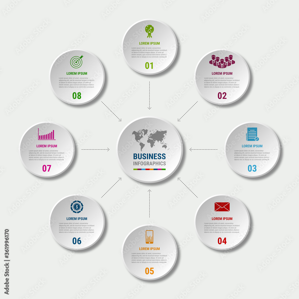 8 steps business infographic
