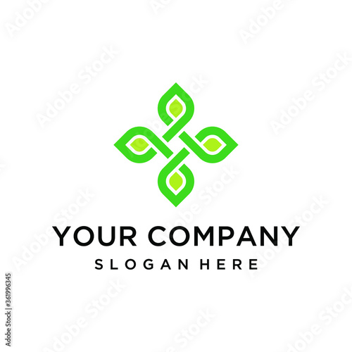 Abstract leaves logo design