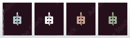 Tactical Knife On Letter Logo Design B