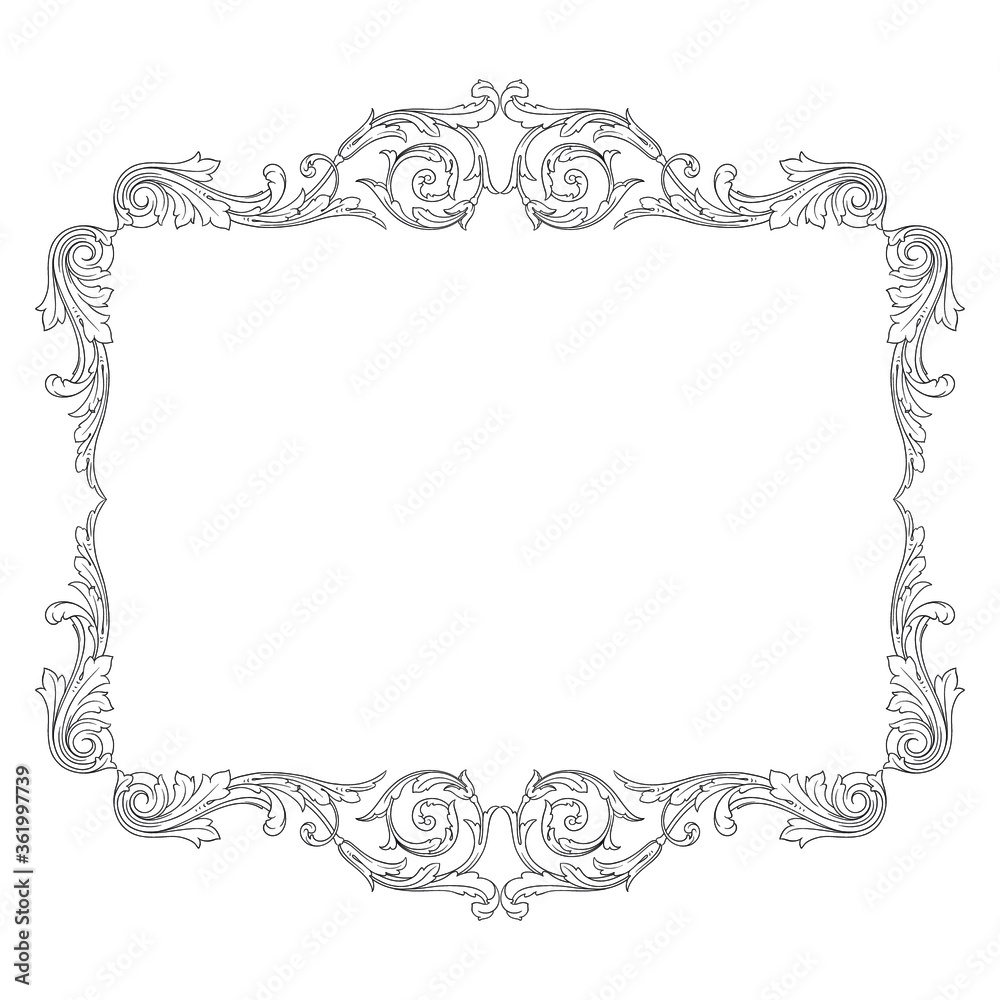 Classical baroque vector of vintage element for design. Decorative design element filigree calligraphy vector. You can use for wedding decoration of greeting card and laser cutting.