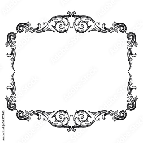 Classical baroque vector of vintage element for design. Decorative design element filigree calligraphy vector. You can use for wedding decoration of greeting card and laser cutting.