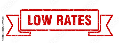 low rates ribbon. low rates grunge band sign. low rates banner