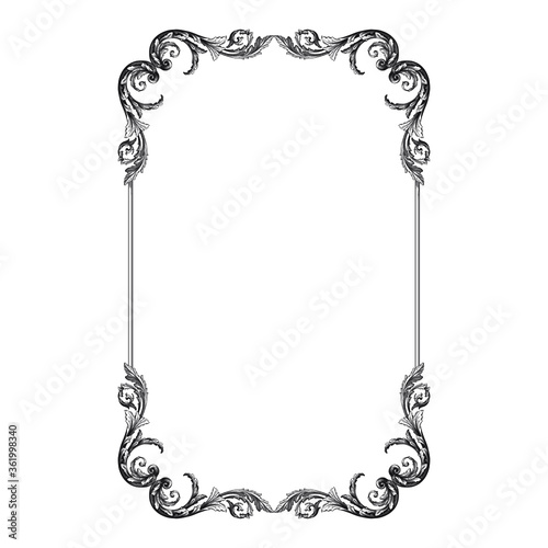 Classical baroque vector of vintage element for design. Decorative design element filigree calligraphy vector. You can use for wedding decoration of greeting card and laser cutting.