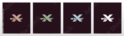 Tactical Knife On Letter Logo Design X