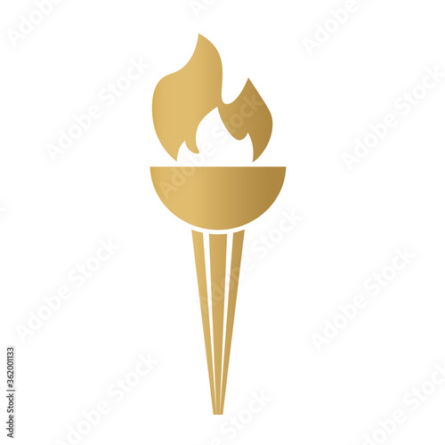 golden torch icon- vector illustration