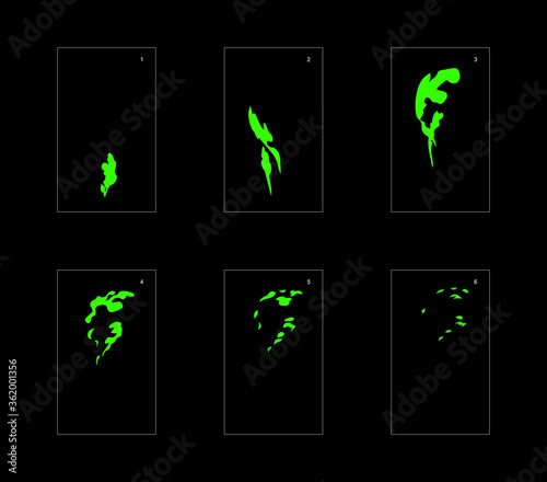 Shine liquid effect. Liquid explosion animation effect. Animation Sprite sheet for games, cartoon or animation. vector style animation effect 1413.