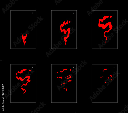 Shine fire effect. Fire explosion animation effect. Animation Sprite sheet for games, cartoon or animation. vector style animation effect 1418.