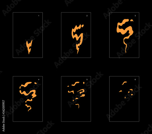 Shine dust effect. Dust explosion animation effect. Animation sprite sheet for games, cartoon or animation. vector style animation effect 1417.