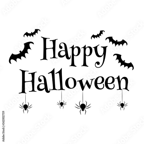 Happy Halloween text banner isolated
