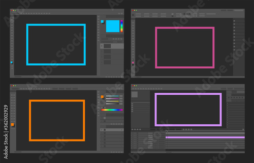 image, vector and video editing software mockup