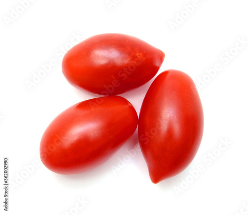 Mini red tomatoes isolated on white