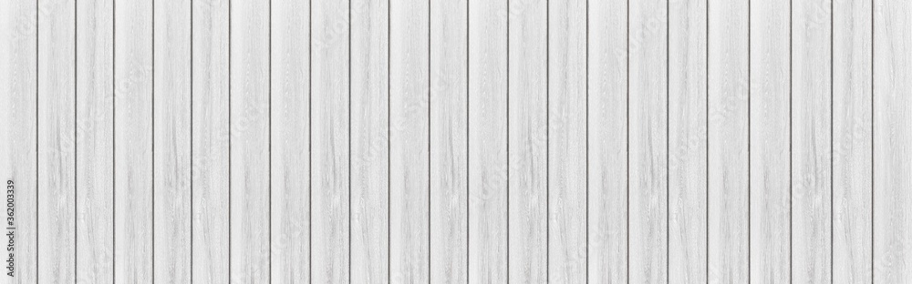 Obraz premium Panorama of Wood plank white timber texture background.Vintage table plywood woodwork hardwoods at summer for copy space.
