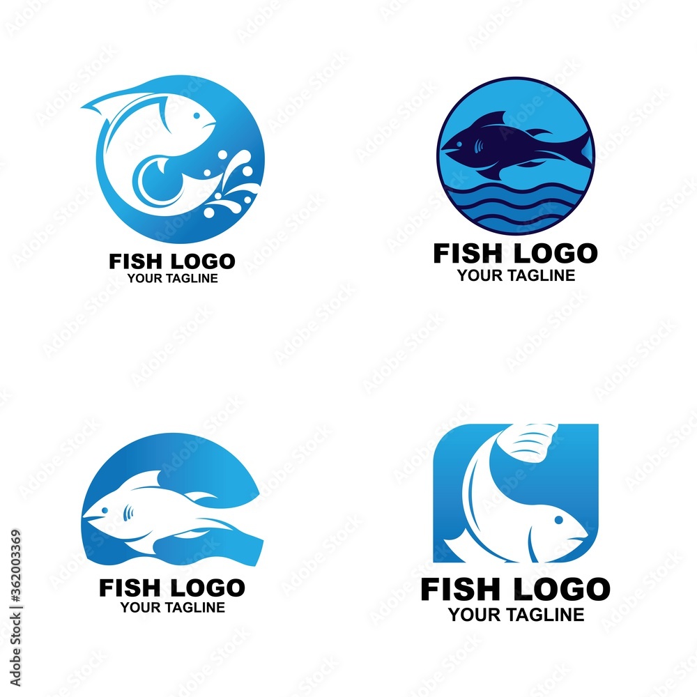 Set of Fish logo design icon vector illustration
Set of Fish logo design icon vector illustration