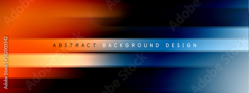 Motion concept neon shiny lines on liquid color gradients abstract backgrounds. Dynamic shadows and lights templates for text