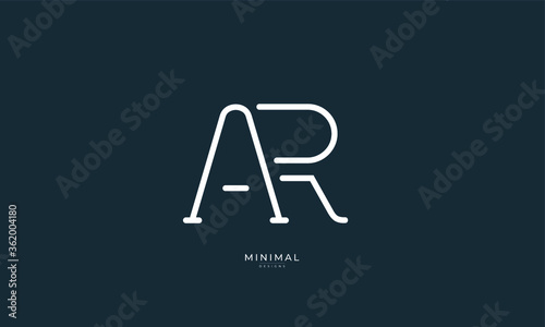 Alphabet letter icon logo AR