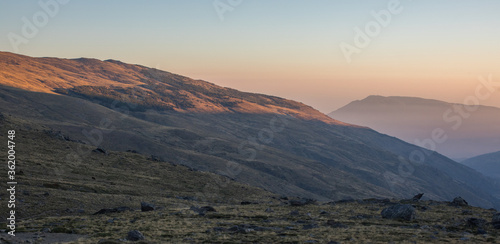 Sunset over the Sierra Nevada. 