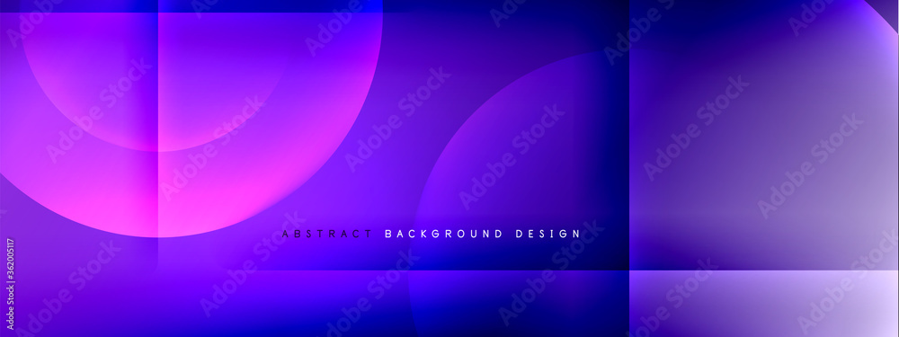 Vector abstract background - circle and cross on fluid gradient with shadows and light effects. Techno or business shiny design templates for text