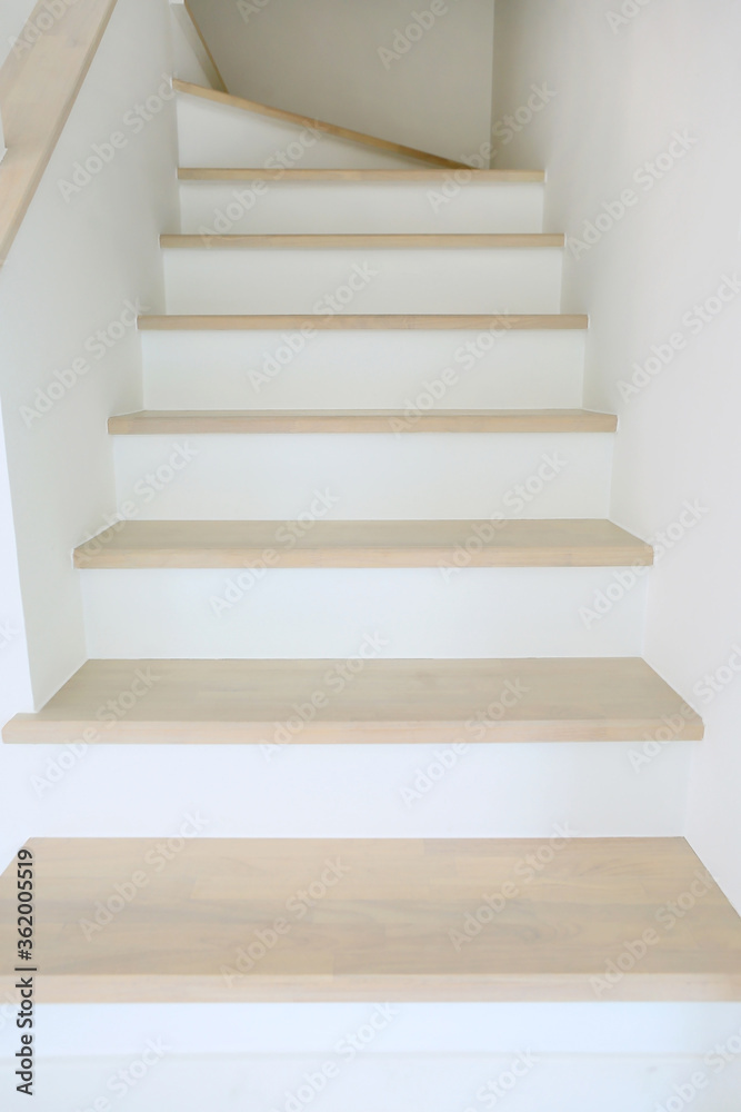 Wooden staircase in the new house Wooden staircase in the new house