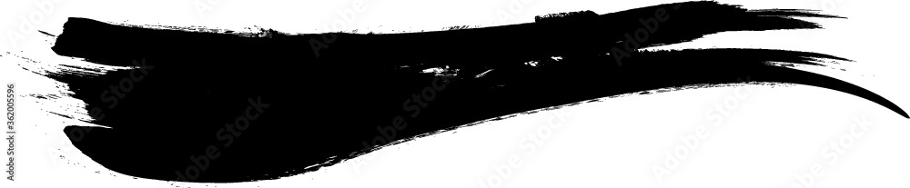 Grunge Paint stripe . Vector brush Stroke . Distressed banner . Black isolated paintbrush collection . Modern Textured shape . Dry border in Black . 