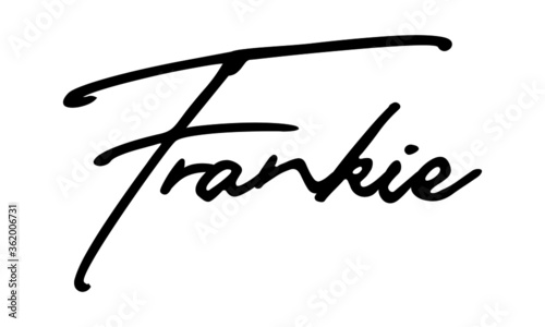 Frankie Handwritten Font Calligraphy Black Color Text 
on White Background