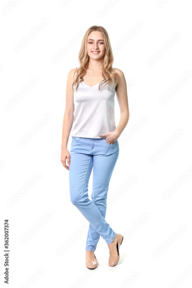 Beautiful woman isolated on white background Beautiful woman isolated on white background