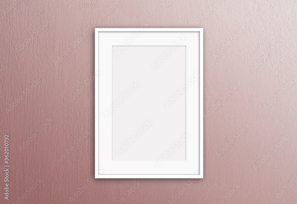 Blank photo frame mock up isolated on painted plastered wall Blank photo frame mock up isolated on painted plastered wall