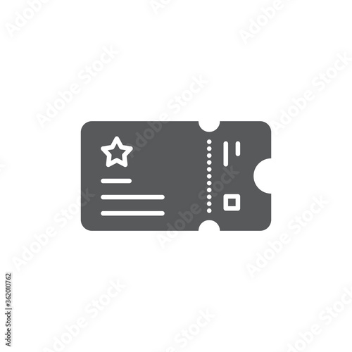 Ticket vector icon symbol permission isolated on white background