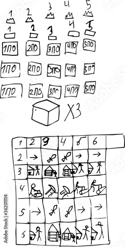 A table for playing a board game.