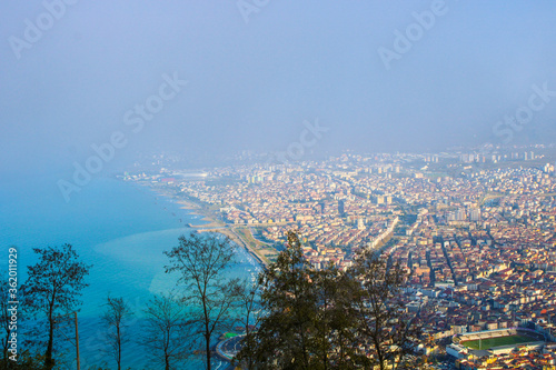 aerial view of Ordu City in Black sea region