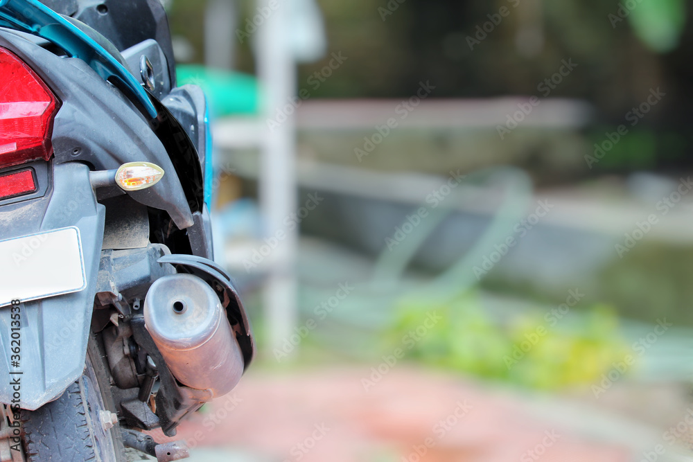 Back view of motorcycle with blurred effect Back view of motorcycle with blurred effect