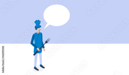 icona, cuoco, cucina, comunicazione