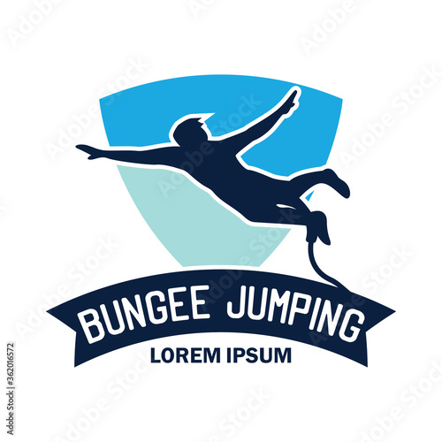 bungee jumping logo with text space for your slogan tag line, vector illustration