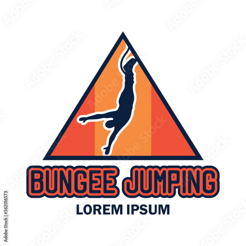 bungee jumping logo with text space for your slogan tag line, vector illustration